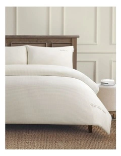 Pure Cotton Check Quilt Cover Set in Oatmeal