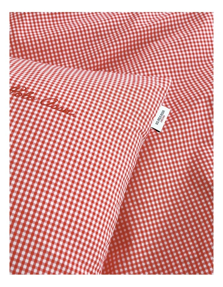Pure Cotton Check Quilt Cover Set in Haute Red image 4