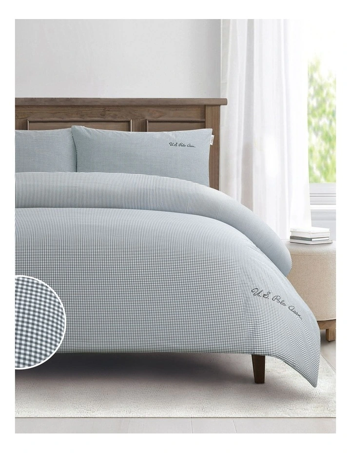 Pure Cotton Check Quilt Cover Set in Tornado image 5