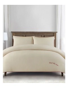 Cotton Fleck Linen Look Quilt Cover Set in Doeskin