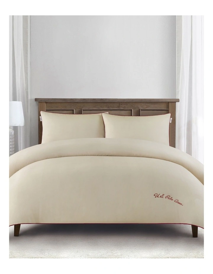 Cotton Fleck Linen Look Quilt Cover Set in Doeskin image 1