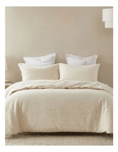 Manhattan Textured Quilt Cover Set in Elm