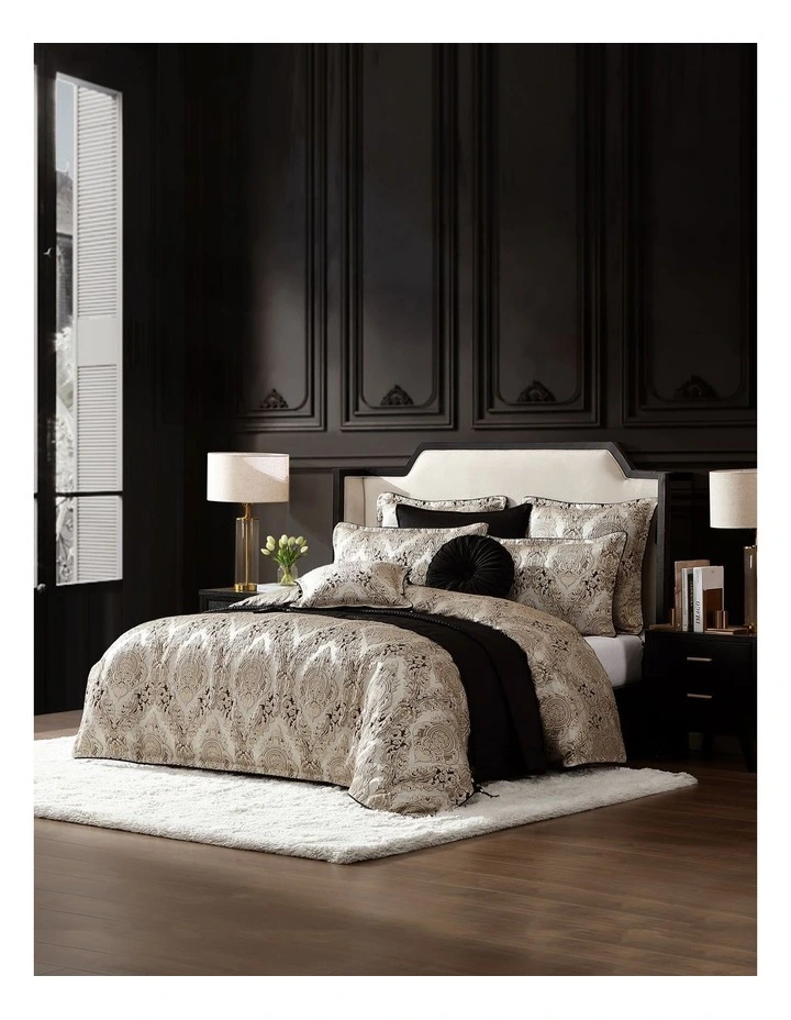 Monarch Quilt Cover Set in Pewter image 2