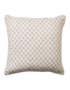 Suri Block Print Cushion 50cm in Pink/Green