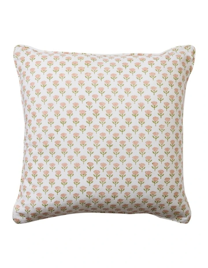 Suri Block Print Cushion 50cm in Pink/Green image 1