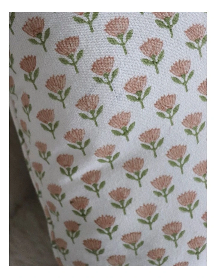 Suri Block Print Cushion 50cm in Pink/Green image 3