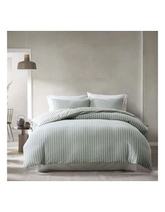 Carter Stonewashed Cotton Yarn Dyed Quilt Cover Set in Botanic