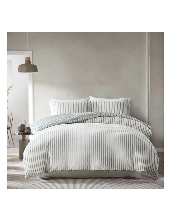 Carter Stonewashed Cotton Yarn Dyed Quilt Cover Set in Botanic image 2