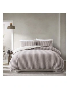 Carter Stonewashed Cotton Yarn Dyed Quilt Cover Set in Hazelnut