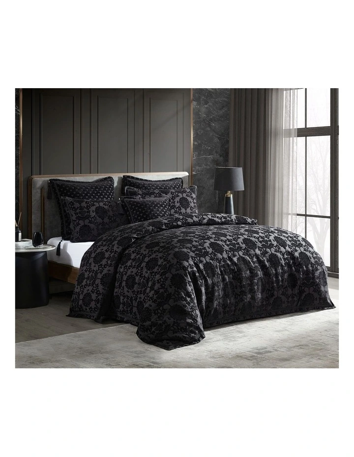 Imperial Quilt Cover Set in Black image 1