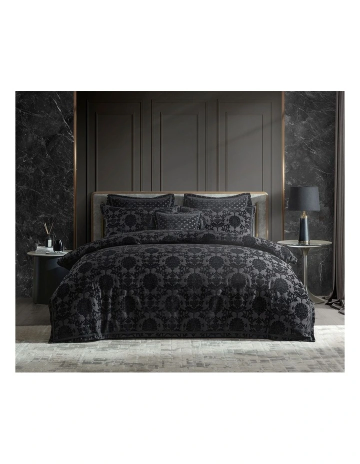 Imperial Quilt Cover Set in Black image 2