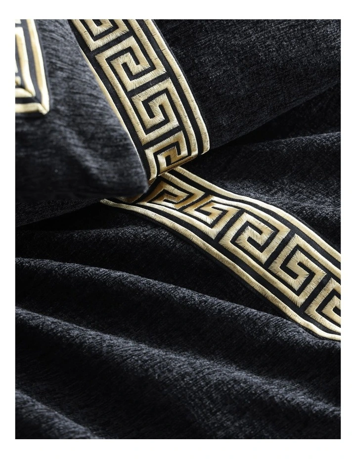 Olympia Quilt Cover Set in Black image 4