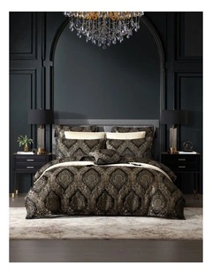 Monarch Quilt Cover Set in Black