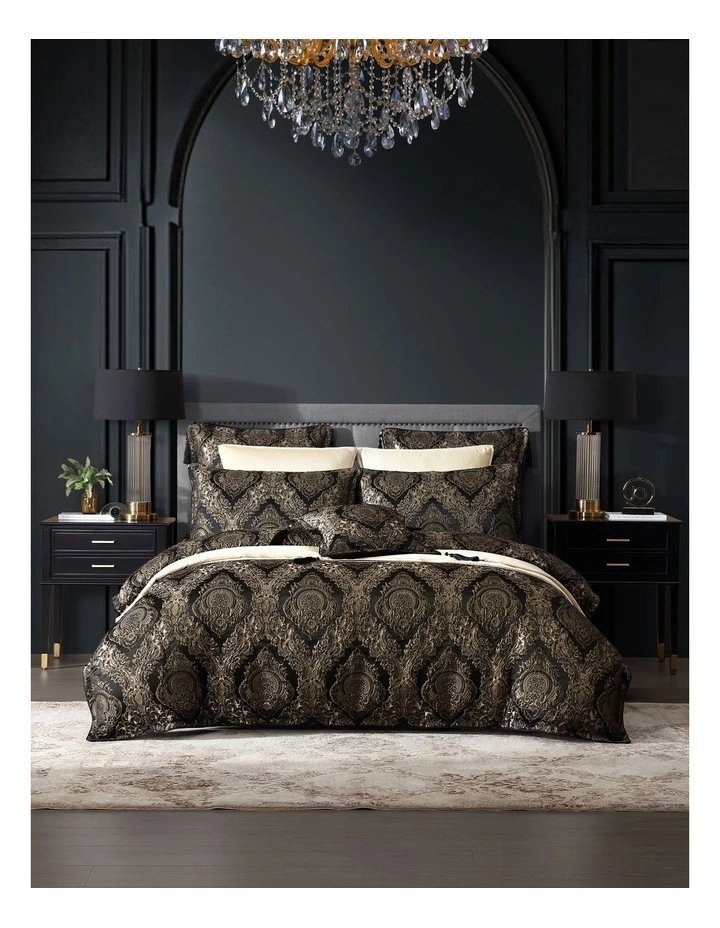 Monarch Quilt Cover Set in Black image 1