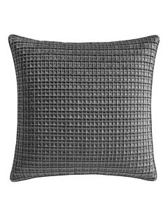Opulence Pintucked Velvet European Pillowcase in Granite