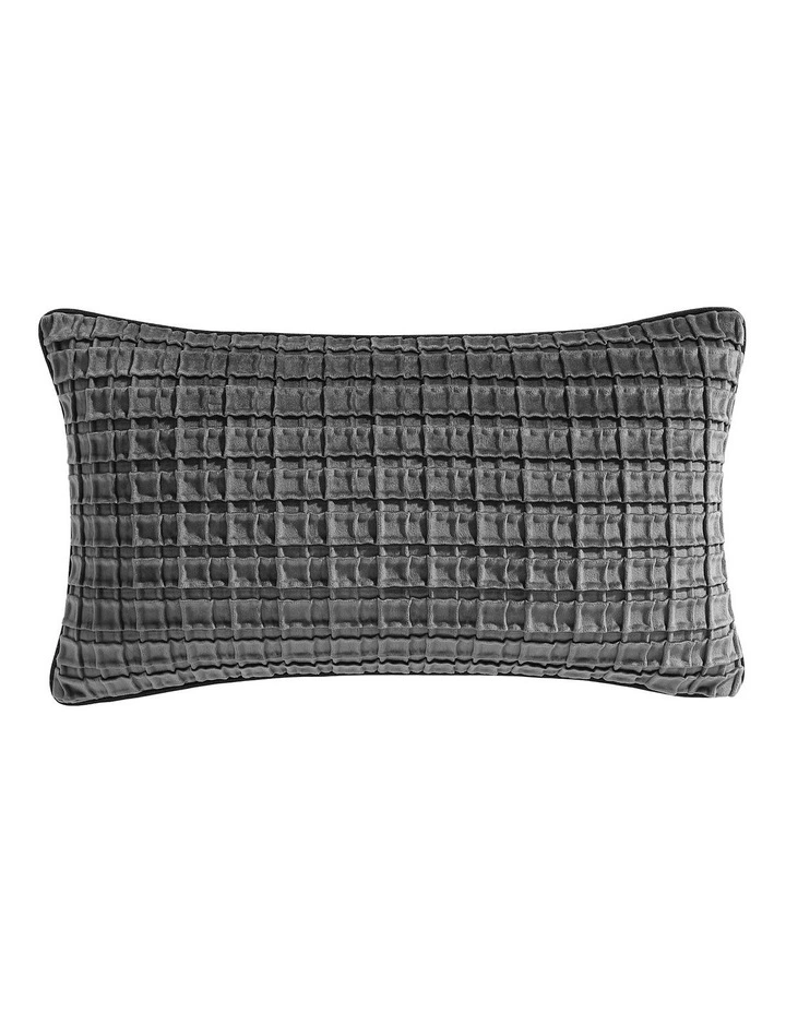 Opulence Pintucked Velvet Breakfast Cushion in Granite image 1