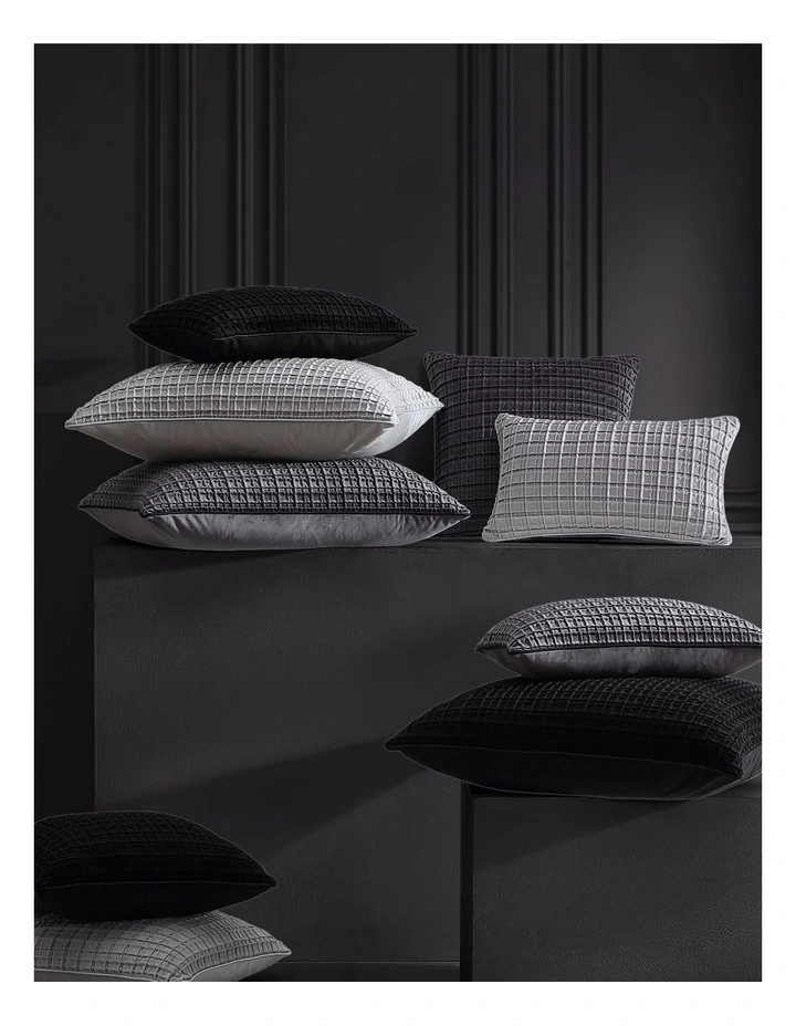 Opulence Pintucked Velvet Breakfast Cushion in Granite image 3