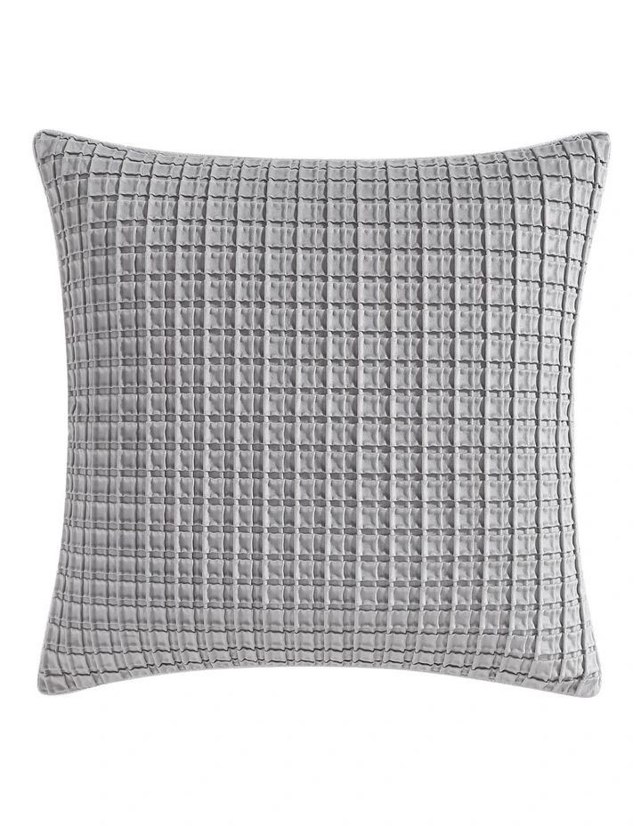 Opulence Pintucked Velvet European Pillowcase in Silver image 1