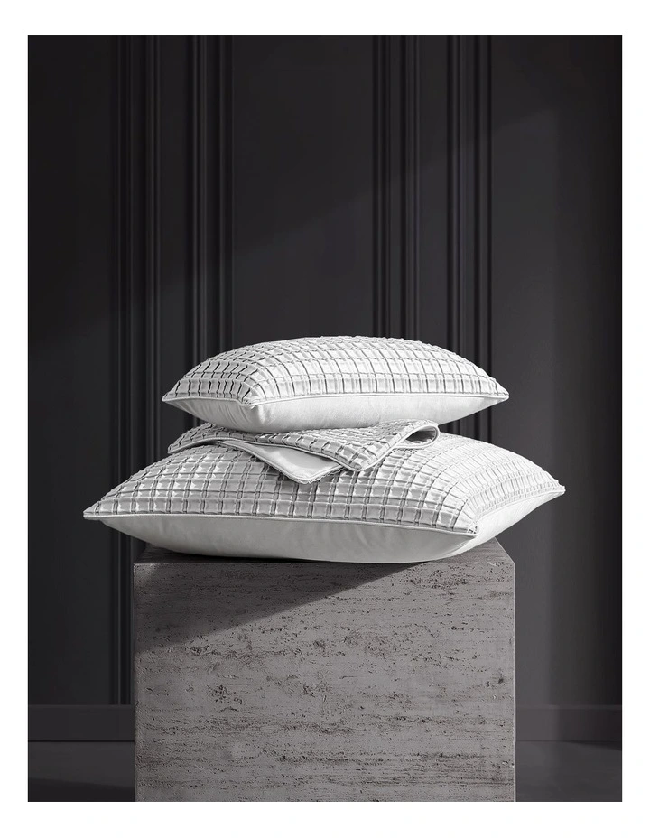 Opulence Pintucked Velvet European Pillowcase in Silver image 2