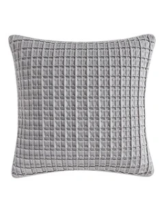 Opulence Pintucked Velvet Sqaure Cushion in Silver
