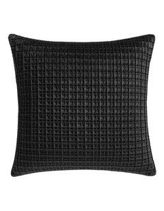 Opulence Pintucked Velvet European Pillowcase in Black