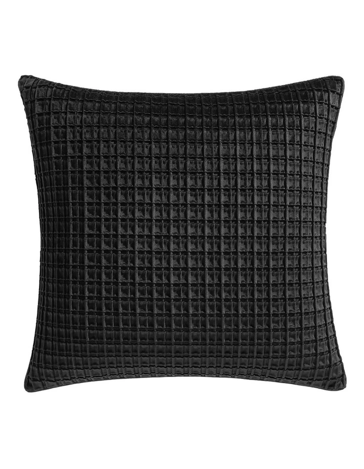 Opulence Pintucked Velvet European Pillowcase in Black image 1