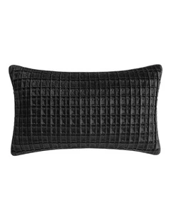 Opulence Pintucked Velvet Breakfast Cushion in Black