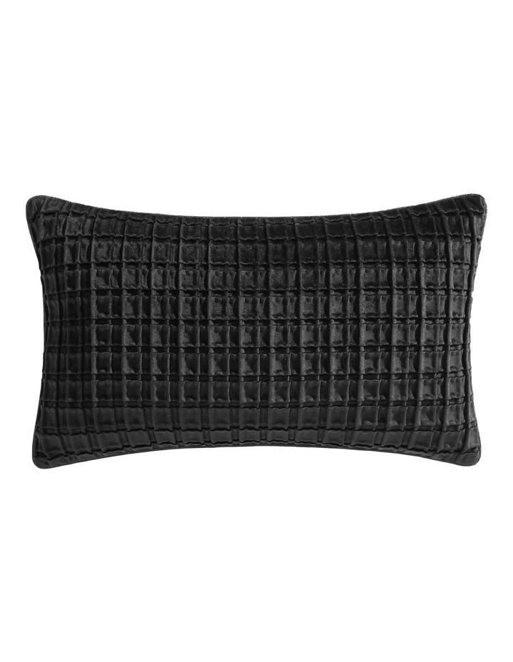 Opulence Pintucked Velvet Breakfast Cushion in Black image 1
