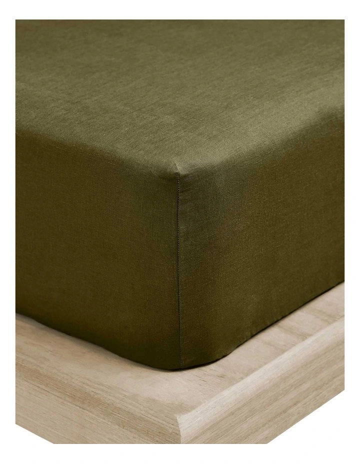 Aura Emile Fitted Sheet in Bronzed Olive image 1
