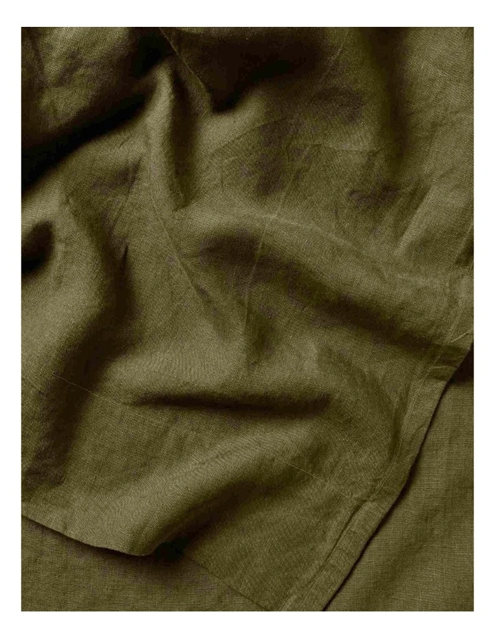 Aura Emile Fitted Sheet in Bronzed Olive image 2
