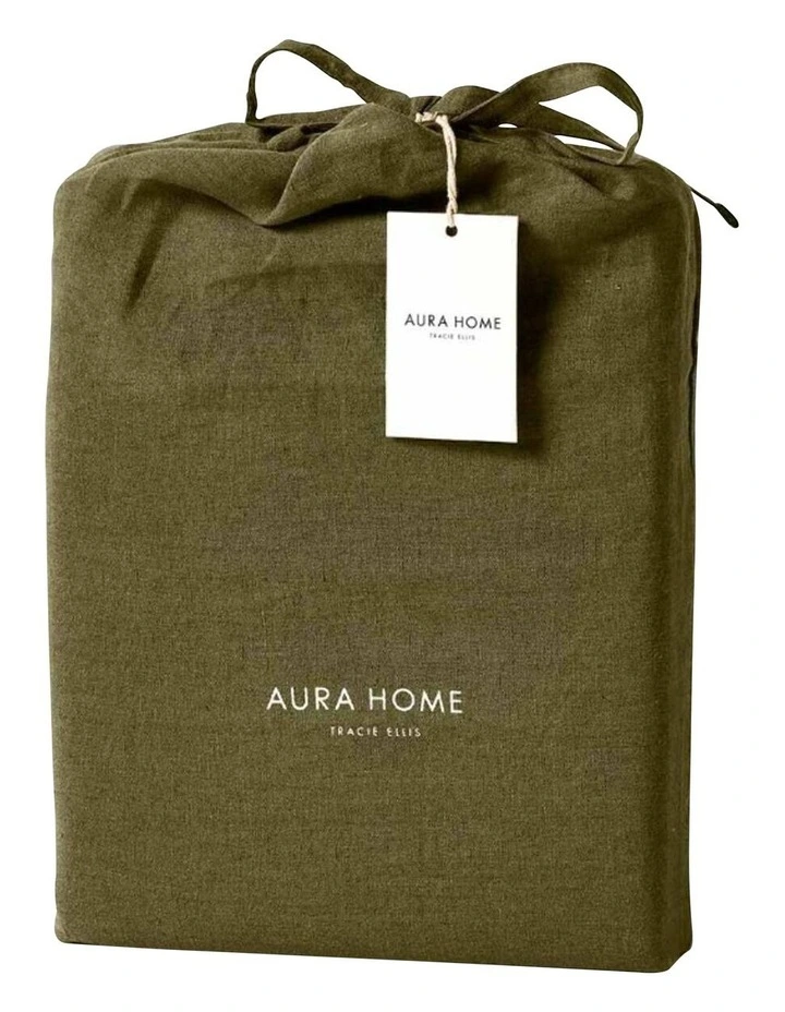 Aura Emile Fitted Sheet in Bronzed Olive image 3