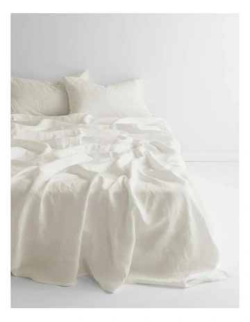 Evie Organic Stonewash Sheet Set In White