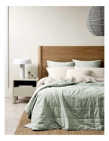 Halo Organic Coverlet in Sage