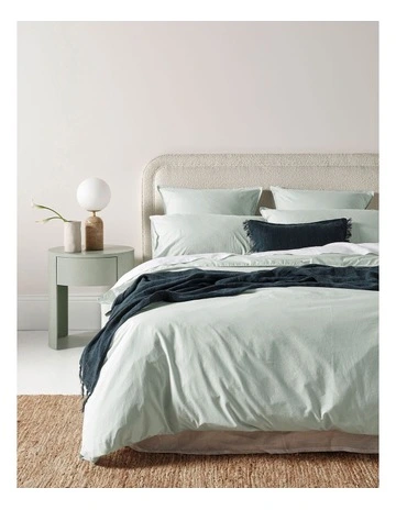 Evie Organic Stonewash Bedlinen Collection in Mist