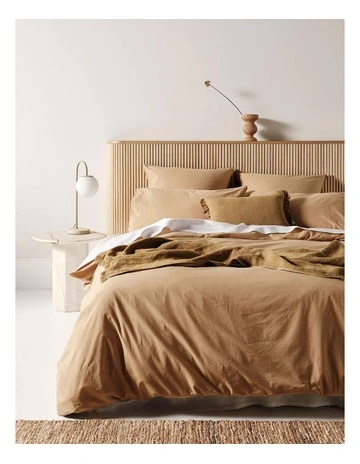 Evie Organic Stonewash Bedlinen Collection in Toasted Pecan