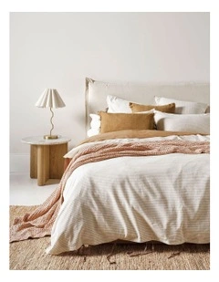 Chambray Mini Stripe Quilt Cover in Natural