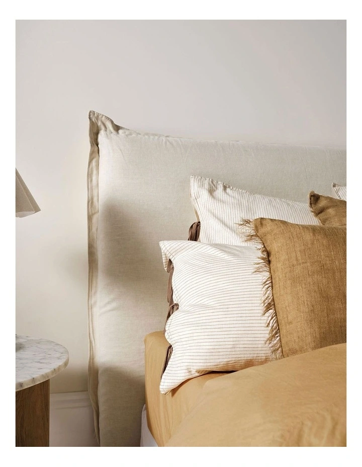 Chambray Mini Stripe Quilt Cover in Natural image 3