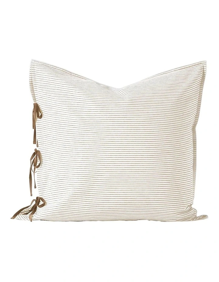 Chambray Mini Stripe Quilt Cover in Natural image 5