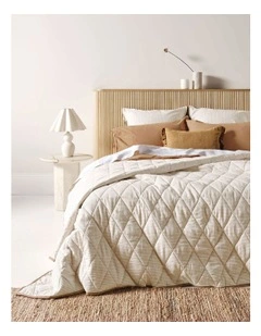 Chambray Mini Stripe Coverlet in Natural