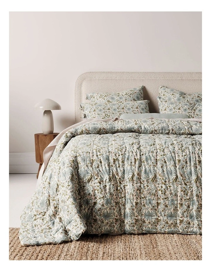 Oasis Coverlet in Teal image 1
