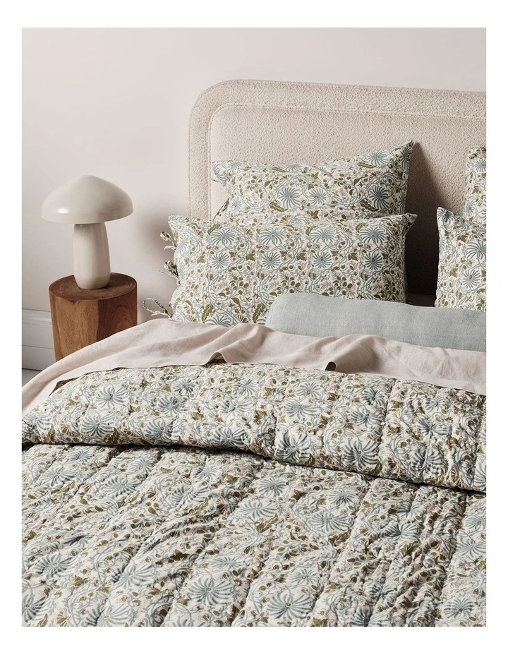 Oasis Coverlet in Teal image 2