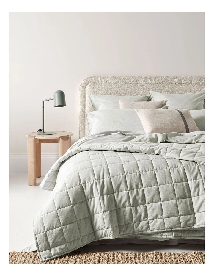 Chambray Coverlet in Mist image 1