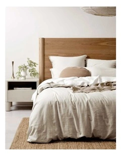 Chambray Fringe Quilt Cover in Natural