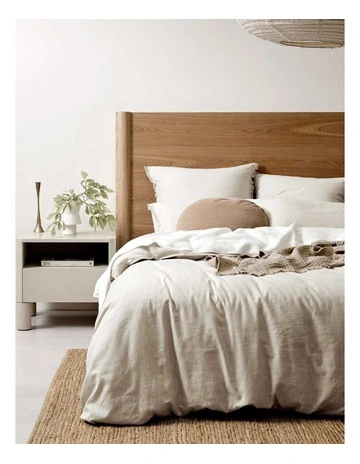 Chambray Fringe Quilt Cover in Natural