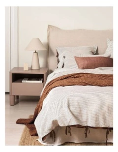 Chambray Mini Stripe Bedlinen Collection in Chocolate
