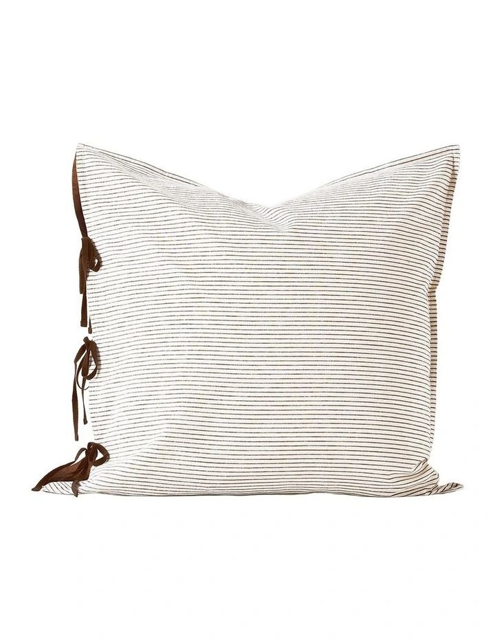 Chambray Mini Stripe Bedlinen Collection in Chocolate image 4