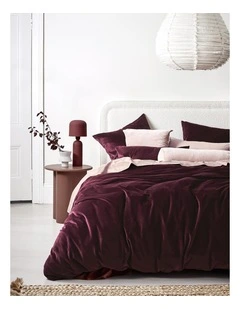 Luxury Velvet Bedlinen Collection in Mulberry