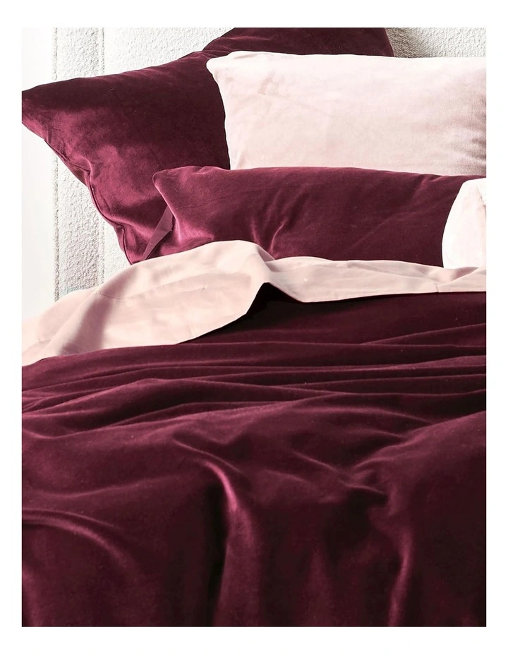 Luxury Velvet Bedlinen Collection in Mulberry image 2
