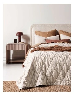 Ticking Stripe Coverlet in Bronze