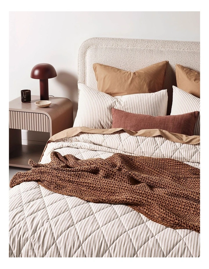 Ticking Stripe Coverlet in Bronze image 2